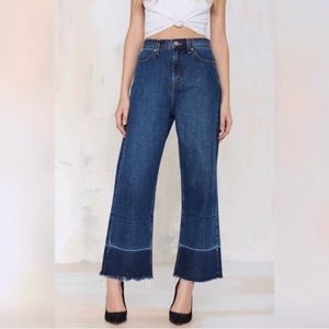 Nasty Gal Wide Legs High Waist Cropped Jeans